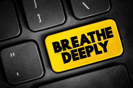 Photo for Breathe Deeply text button on keyboard, concept background - Royalty Free Image