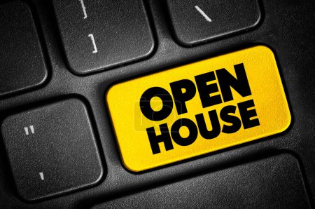 Photo for Open House text button on keyboard, concept background - Royalty Free Image