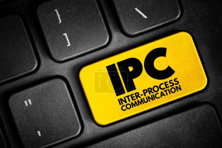 Foto de Comunicación entre procesos de IPC: se refiere específicamente a los mecanismos que proporciona un sistema operativo para permitir que los procesos administren datos compartidos, botón de texto acrónimo en el teclado - Imagen libre de derechos