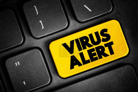 Virus Alert text button on keyboard, concept background
