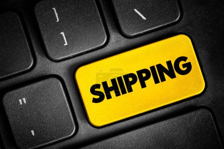 Photo for Shipping text button on keyboard, concept background - Royalty Free Image