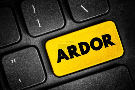 Photo for Ardor text button on keyboard, concept background - Royalty Free Image