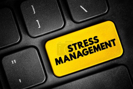 Photo for Stress Management - wide spectrum of techniques and psychotherapies aimed at controlling a person's level of stress, text button on keyboard, concept background - Royalty Free Image