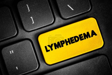 Photo for Lymphedema text quote button on keyboard, medical concept background - Royalty Free Image