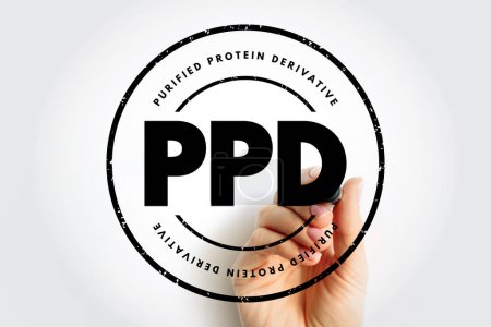 Téléchargez les photos : PPD Purified Protein Derivative - test used to detect if you have a tuberculosis infection, acronym text stamp concept background - en image libre de droit