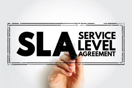 Foto de SLA Service Level Agreement - commitment between a service provider and a client, acronym text stamp - Imagen libre de derechos