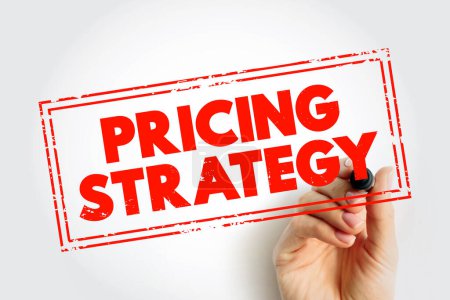 Estrategia de precios Sello de concepto de texto para presentaciones e informes