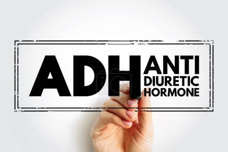Foto de ADH Antidiuretic Hormone - nonapeptide synthesized in the hypothalamus, acronym text concept stamp - Imagen libre de derechos