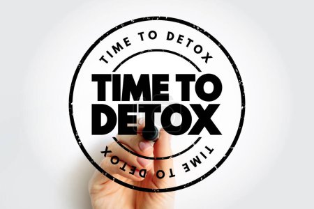 Téléchargez les photos : Timbre de texte Time To Detox, fond de concept - en image libre de droit