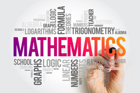 Photo for Mathematics word cloud collage, education concept background - Royalty Free Image