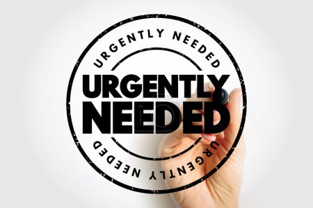 Photo for Urgently Needed text stamp, concept background - Royalty Free Image