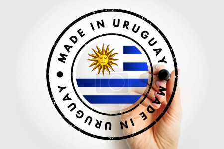Photo for Made in Uruguay text emblem stamp, concept background - Royalty Free Image