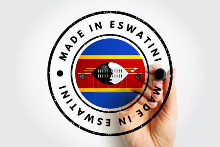 Photo for Made in Eswatini text emblem stamp, concept background - Royalty Free Image