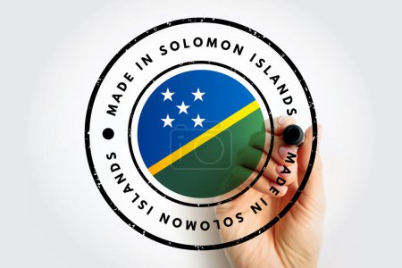 Téléchargez les photos : Made in Solomon Islands text emblem stamp, concept background - en image libre de droit
