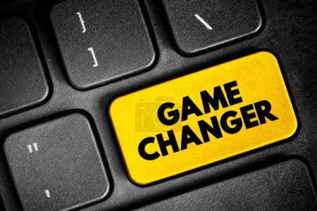Foto de Game Changer - individual or company that significantly alters the way things are done as a whole, text concept button on keyboard - Imagen libre de derechos