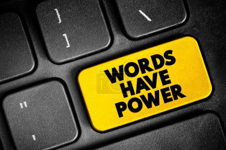 Photo for Words Have Power text button on keyboard, concept background - Royalty Free Image