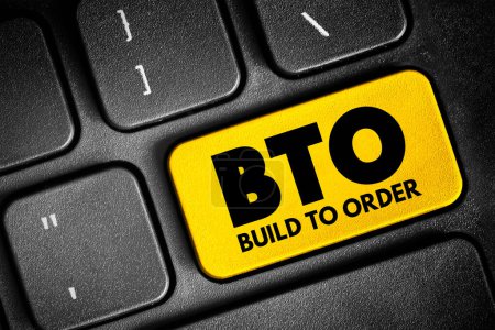 Téléchargez les photos : BTO Build to Order - production approach where products are not built until a confirmed order for products is received, acronym text button on keyboard - en image libre de droit