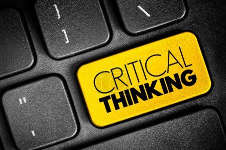 Photo for Critical thinking - analysis of facts to form a judgment, text button on keyboard - Royalty Free Image