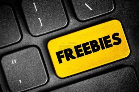 Téléchargez les photos : Freebies text button on keyboard, concept background - en image libre de droit