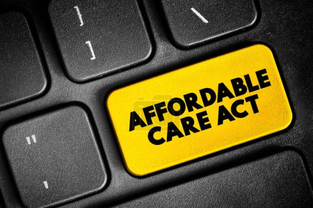 Photo for Affordable Care Act - comprehensive health insurance reforms and tax provisions, text concept button on keyboard - Royalty Free Image