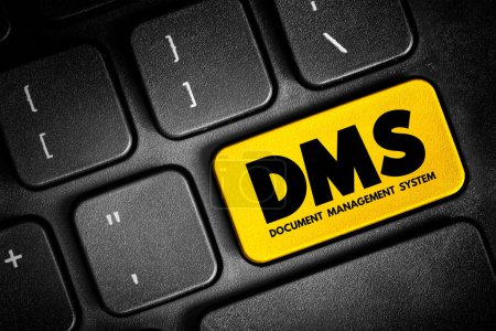 Foto de DMS - Document Management System is a system used to receive, track, manage and store documents and reduce paper, acronym concept button on keyboard - Imagen libre de derechos