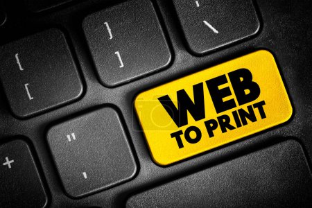 Foto de WEB TO PRINT es un servicio que proporciona productos impresos a través de escaparates en línea, botón de concepto de texto en el teclado - Imagen libre de derechos