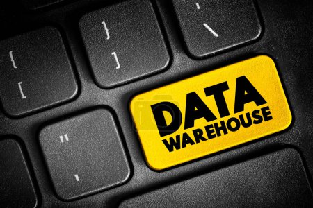 Photo for Data Warehouse - is a central repository of information that can be analyzed to make more informed decisions, text button on keyboard, concept background - Royalty Free Image