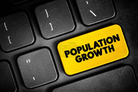 Photo for Population Growth is the increase in the number of people in a population or dispersed group, text button on keyboard, concept background - Royalty Free Image