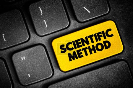 Scientific Method is an empirical method of acquiring knowledge that has characterized the development of science since at least the 17th century, text button on keyboard, concept background