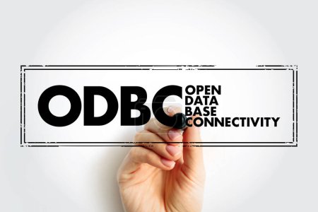 ODBC Open Database Connectivity - standard application programming interface for accessing database management systems, acronym text concept stamp