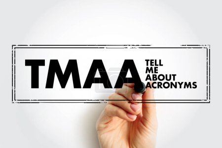 Foto de TMAA - Tell Me About Acronyms text stamp, acronym concept background - Imagen libre de derechos