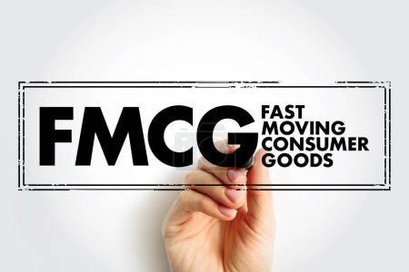 Foto de FMCG Fast Moving Consumer Goods - products that are sold quickly and at a relatively low cost, acronym text stamp - Imagen libre de derechos