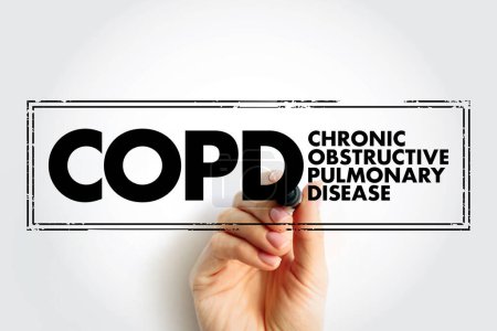 Foto de COPD - Chronic Obstructive Pulmonary Disease is a chronic inflammatory lung disease that causes obstructed airflow from the lungs, acronym text concept stamp - Imagen libre de derechos