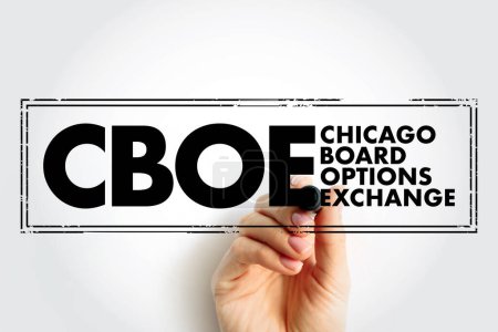 Foto de CBOE - Chicago Board Options Exchange acronym text stamp, business concept background - Imagen libre de derechos