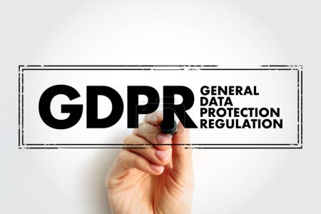 GDPR General Data Protection Regulation - is a regulation in EU law on data protection and privacy, acronym text concept stamp