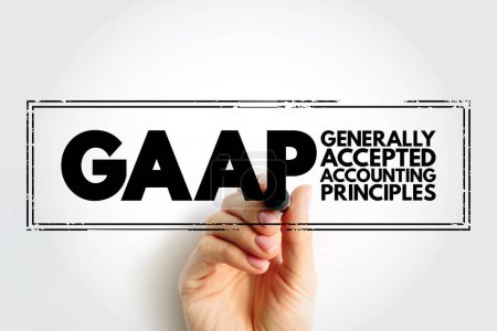 Foto de GAAP - Generally Accepted Accounting Principles es un conjunto de principios, normas y procedimientos contables emitidos por el Consejo de Normas de Contabilidad Financiera, antecedentes de concepto de texto de sigla - Imagen libre de derechos