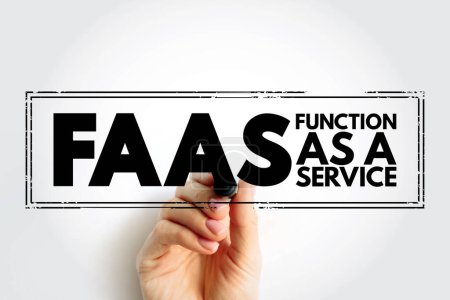 Téléchargez les photos : FAAS - Fonction As A Service est un service d'informatique en nuage qui permet aux développeurs d'applications en nuage d'exécuter et de gérer plus facilement des applications de microservices. - en image libre de droit