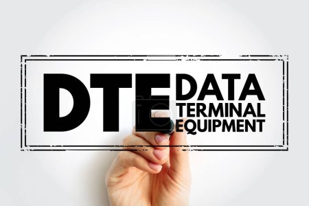 Photo for DTE - Data Terminal Equipment is an end instrument that converts user information into signals or reconverts received signals, stamp acronym text concept background - Royalty Free Image