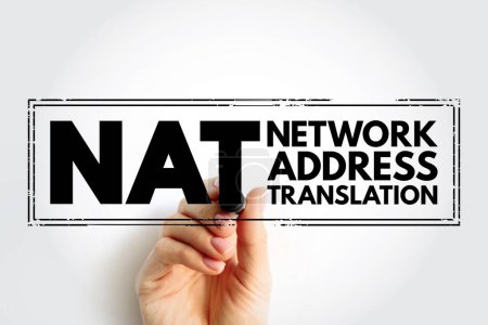 Foto de NAT Network Address Translation - method of mapping an IP address space into another by modifying network address information, acronym text stamp - Imagen libre de derechos