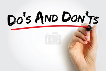 Photo for Do's And Don'ts text quote, concept background - Royalty Free Image