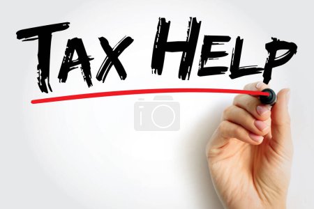 Photo for Tax Help text quote, business concept background - Royalty Free Image