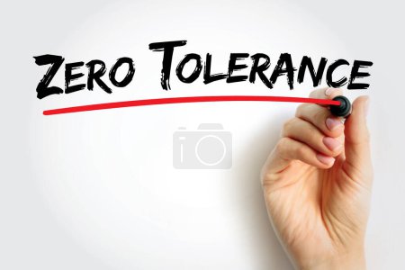 Photo for Zero Tolerance text quote, concept background - Royalty Free Image