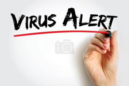 Téléchargez les photos : Virus Alert citation textuelle, fond du concept - en image libre de droit
