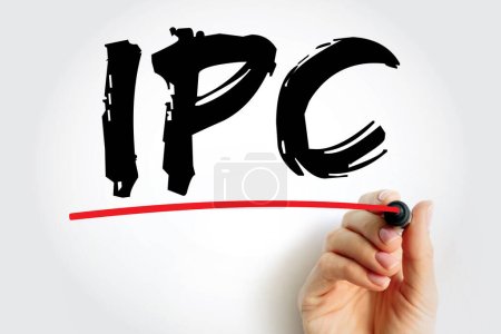 Foto de Comunicación interproceso de IPC: se refiere específicamente a los mecanismos que proporciona un sistema operativo para permitir que los procesos administren datos compartidos, el fondo del concepto de texto acrónimo - Imagen libre de derechos