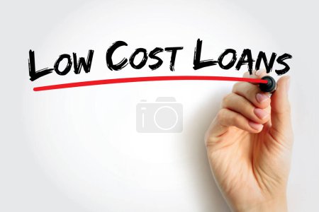 Téléchargez les photos : Low Cost Loans text quote, concept background - en image libre de droit
