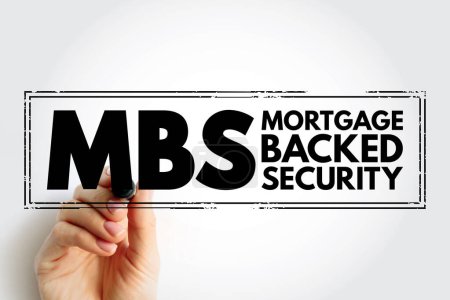 Photo for MBS Mortgage Backed Security - bonds secured by home and other real estate loans, acronym text stamp - Royalty Free Image