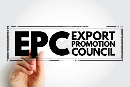 Photo for EPC Export Promotion Council - institution in the development and promotion of export trade in the country, acronym text concept stamp - Royalty Free Image