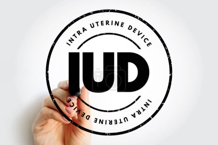 Téléchargez les photos : Appareil intra-utérin DIU - Appareil contraceptif en forme de T qui est inséré dans l'utérus pour prévenir la grossesse, timbre texte de l'acronyme - en image libre de droit