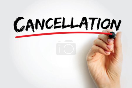 Photo for Cancellation - the action of cancelling something, text concept background - Royalty Free Image