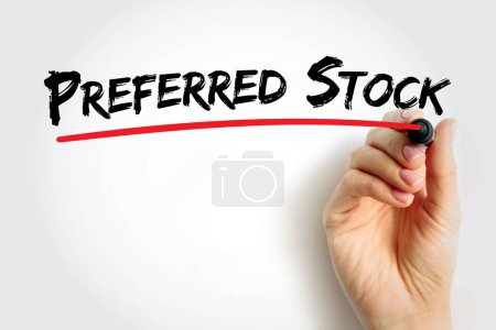 Photo for Preferred Stock is a special type of stock that pays a set schedule of dividends, text concept background - Royalty Free Image